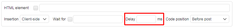 automatic insertion html element delay