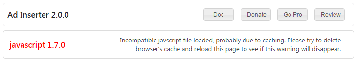 ad inserter incompatible javascript