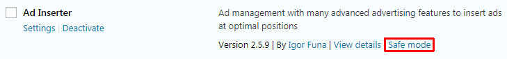 ad inserter safe mode