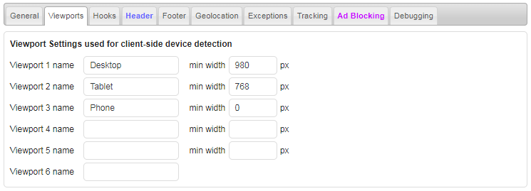 ad inserter settings viewports