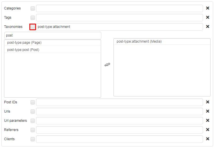 ad inserter taxonomy selection